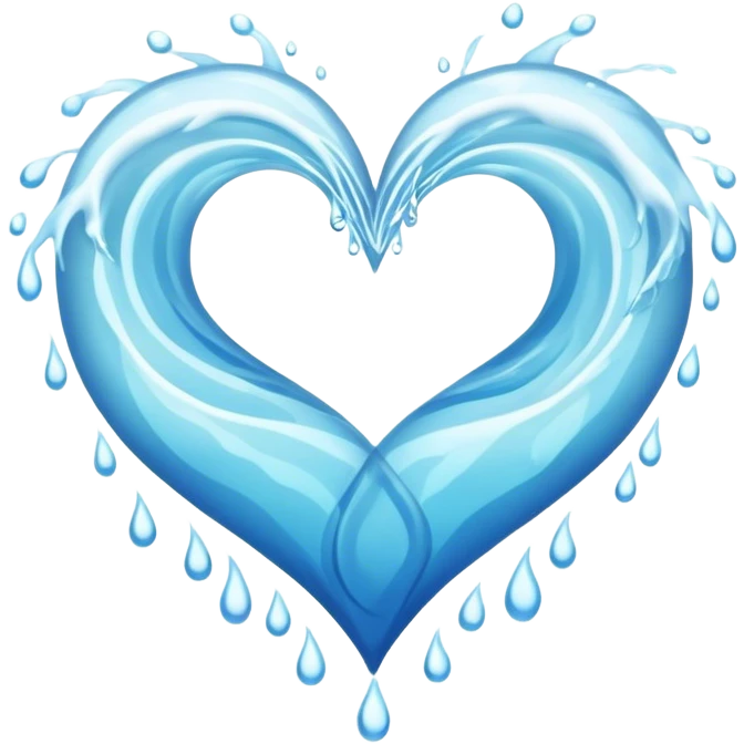 Corazón con olas  emoji