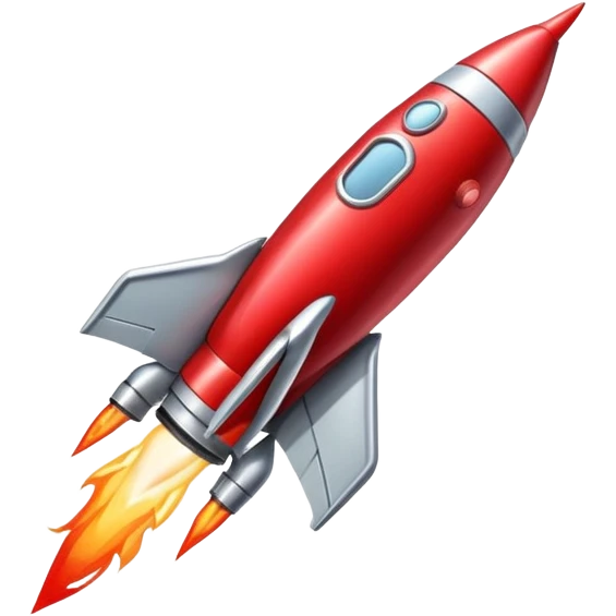 red rocket lifting off emoji