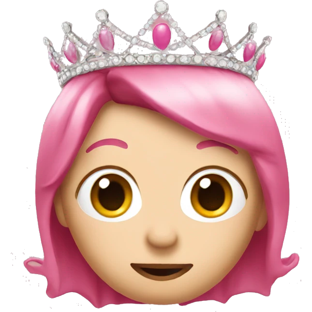 A pink bean with a tiara emoji