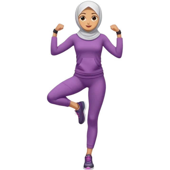 High resolution full body of a girl wearing a hijab and is a fitness trainer emoji