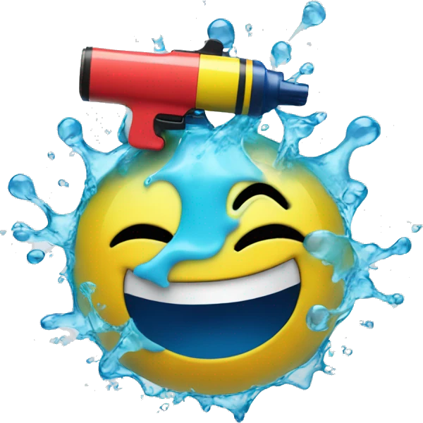 smiley face with water gun emoji