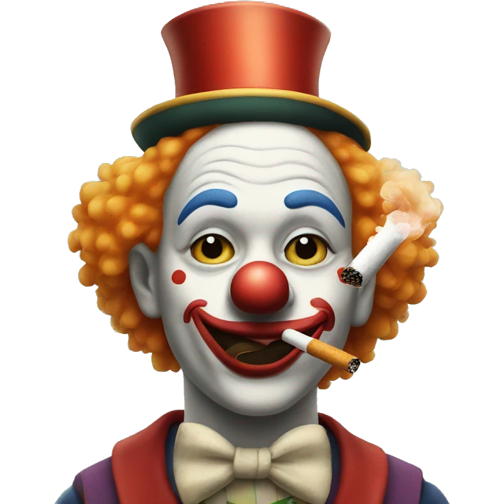 Clown smoking cigarette  emoji