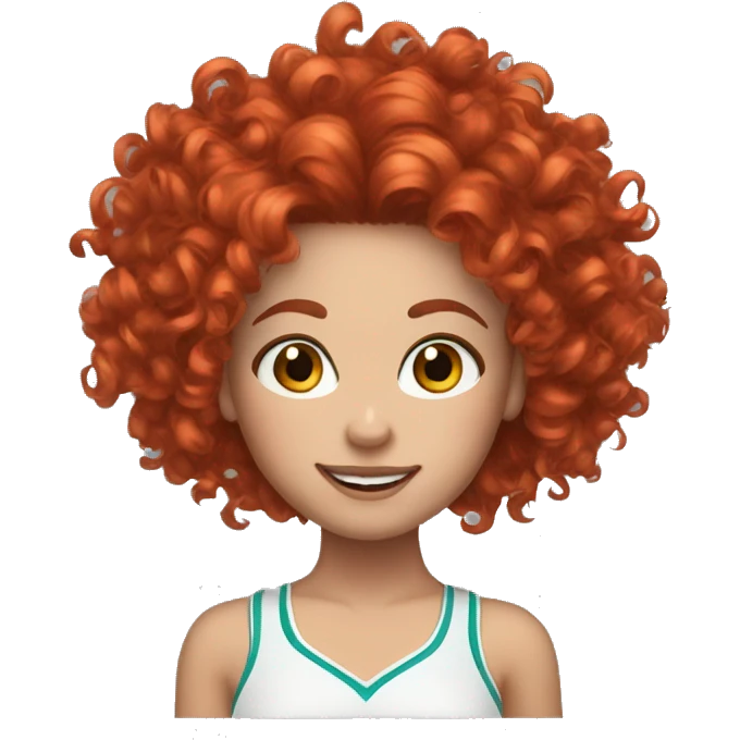 dancing Cheerleader curly red hair fair skin emoji