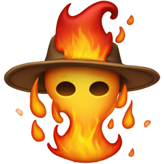 Hat on fire emoji