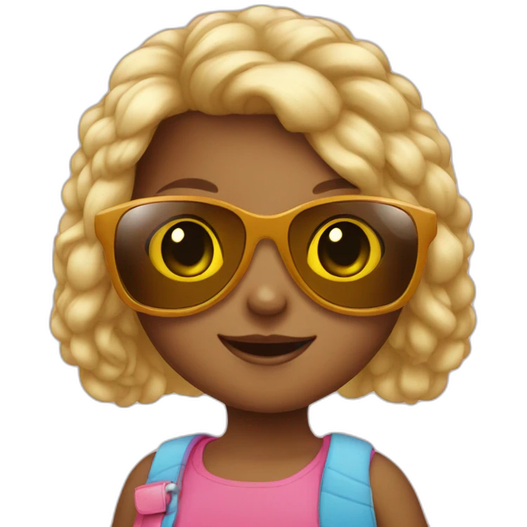Little girls with sunglasses emoji