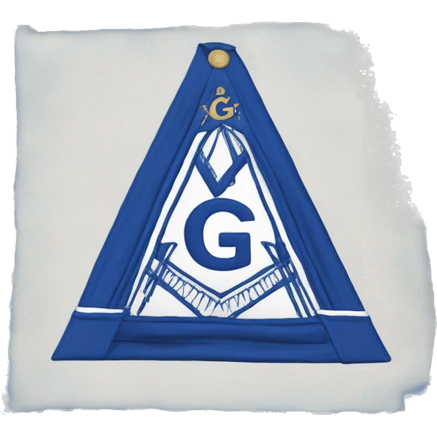 square blue and white freemason apron with the letter g emoji