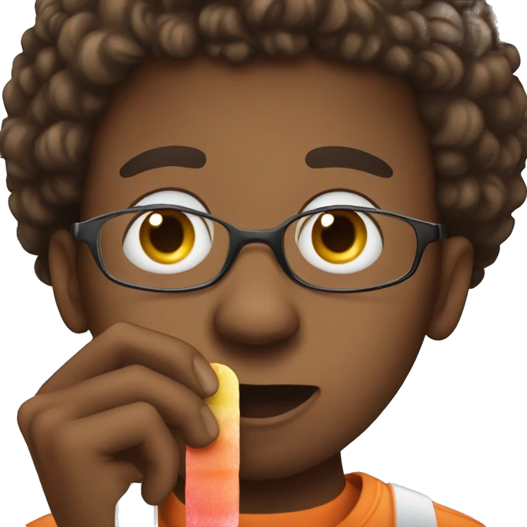 A black man sucking on a popsicle  emoji