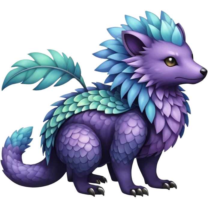 cool colorful dark pastel fantasy animal hybrid Fakemon full body emoji