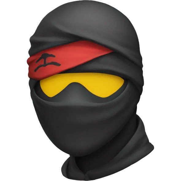 one ninja emoji- colors black, red, yellow like german flag emoji
