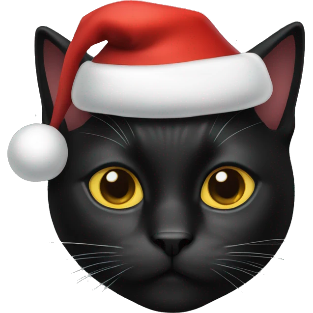 Black cat wearing santa hat emoji