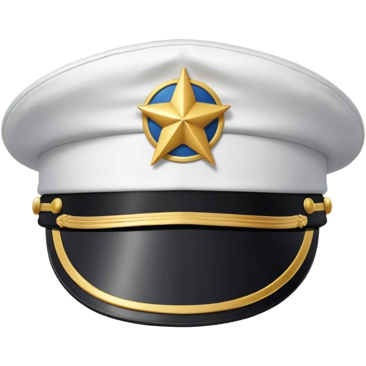 white captain hat closeup alone emoji