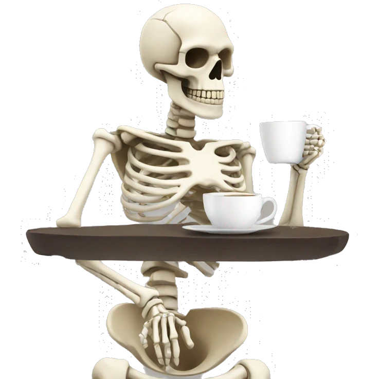 Skeleton drinking coffee emoji