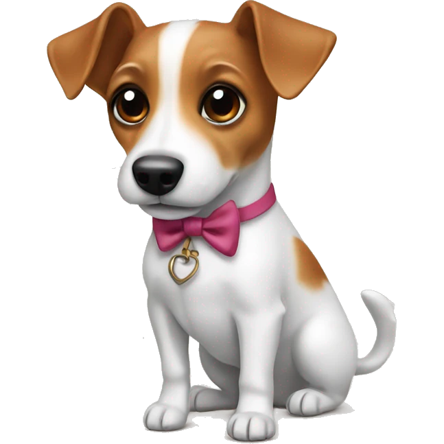 jack russell with bow emoji