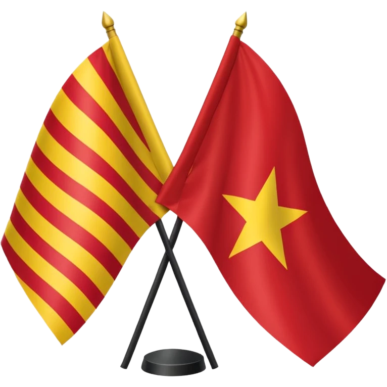 Half and Half company flag, left Japen right VIetnam emoji
