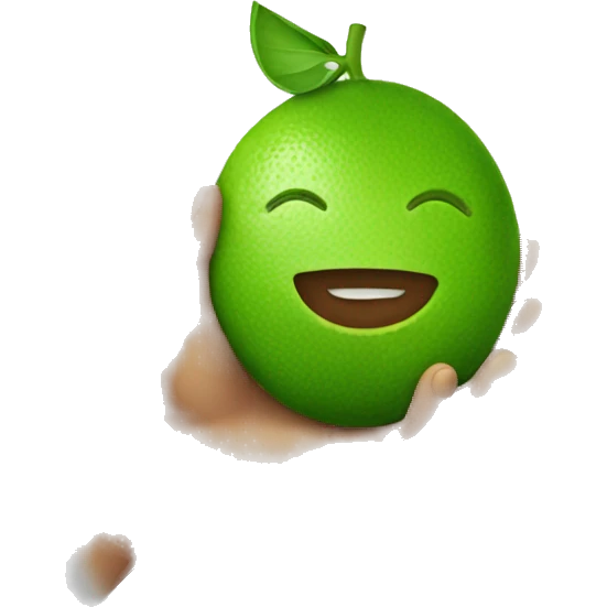 person holding a lime emoji