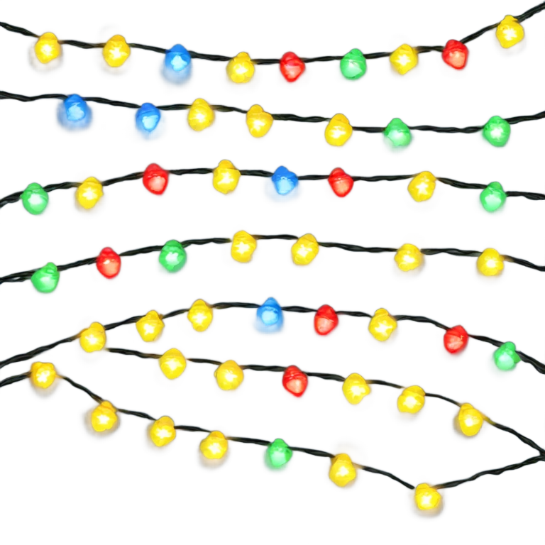 Red green blue and yellow Fairy lights emoji