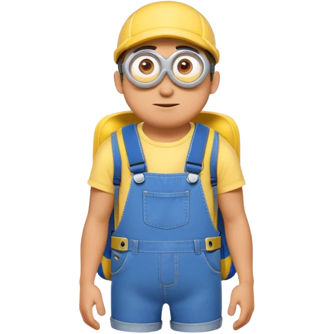 A man wearing a minion pack  emoji
