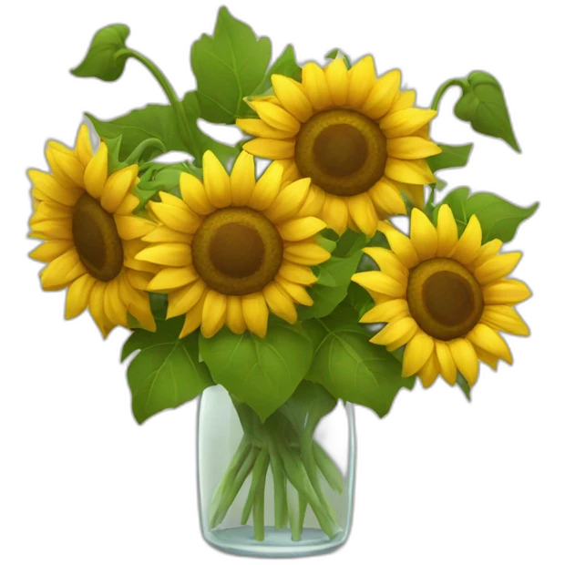 Bouquet of sunflowers in glass emoji