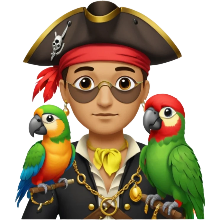 pirate and parrot emoji