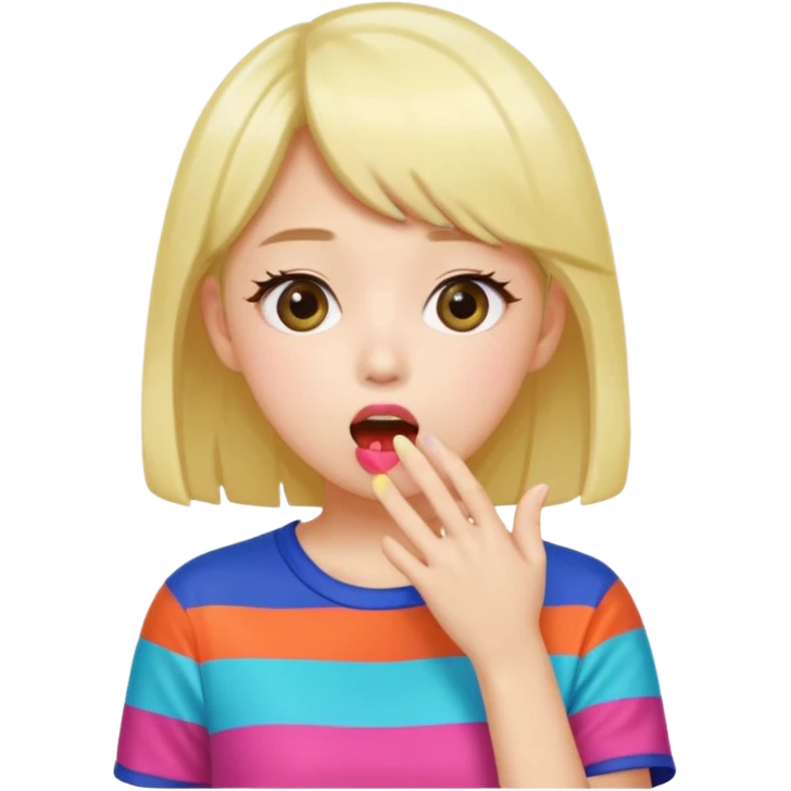 şaşırma eli ağzına götürme, k-pop girl emoji