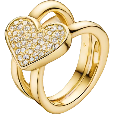 Pandora gold two heart ring emoji