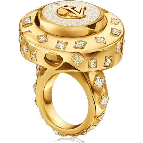 Louis Vuitton ring sparkly gold emoji