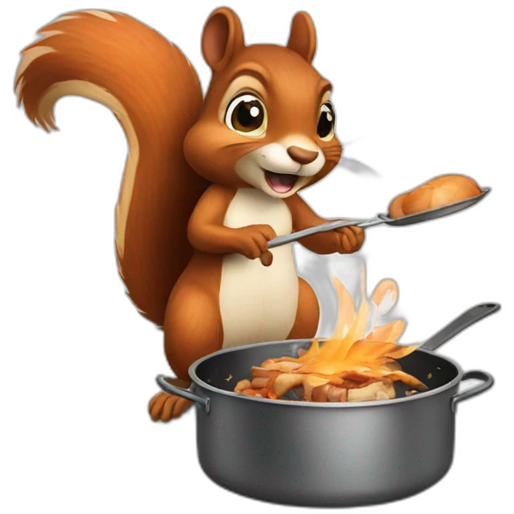 Squirrel cooking emoji