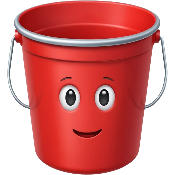 red bucket without handle emoji
