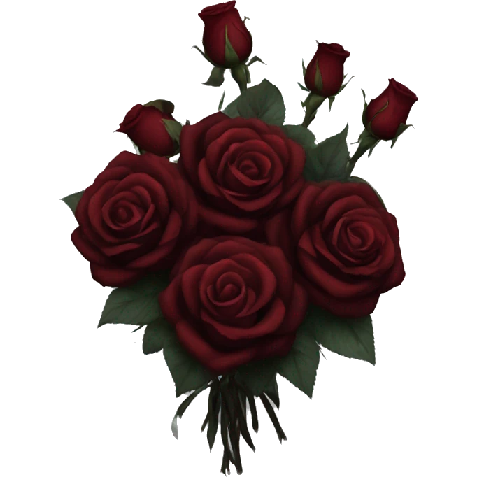 Bouquet of dark red roses gothic emoji