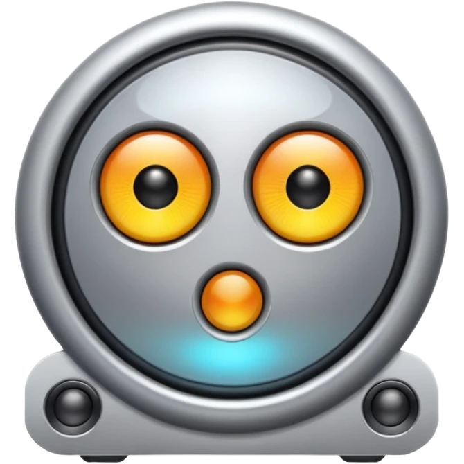 a speaker with eyes and buttons emoji