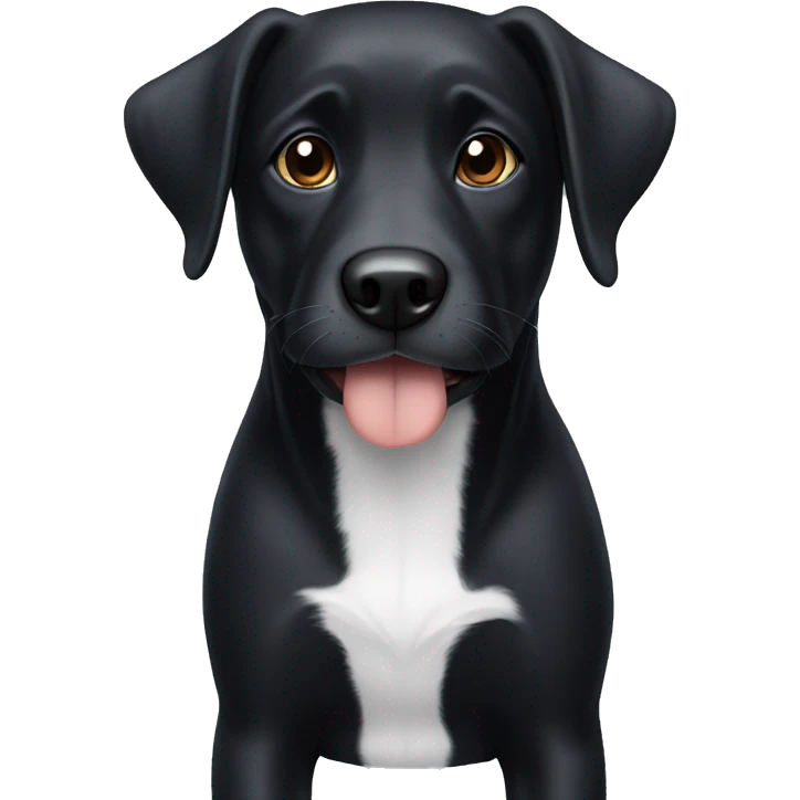 Black dog with white chin emoji
