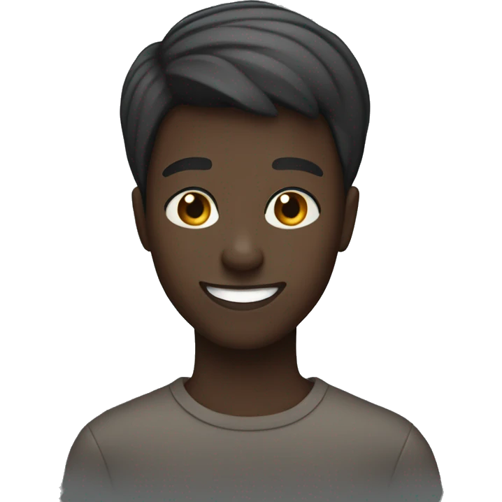 create an emoji of a dark-skinned boy with short straight hair smiling emoji