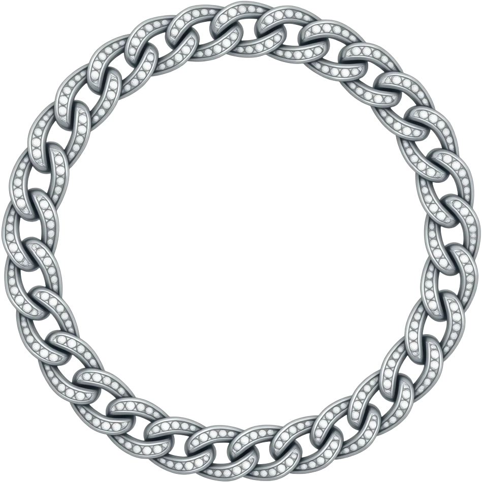 iced out cuban link diamond white gold chain emoji