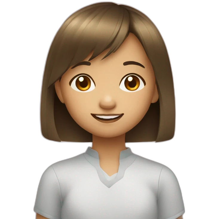 Filipino child girl with short hair fringe slim lost on front tooth emoji