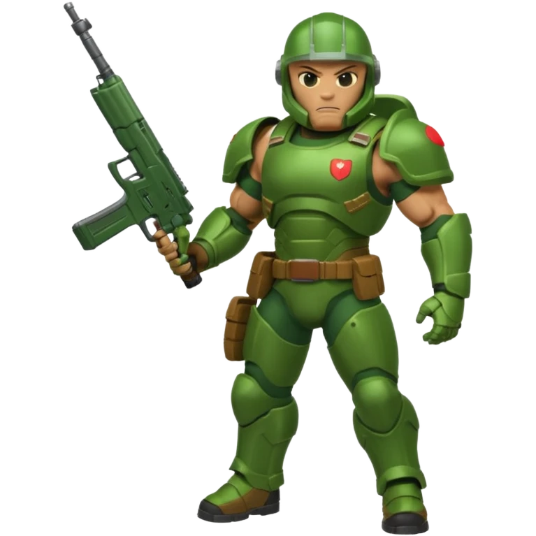 Create an emoji of doom guy in video games with a full body  emoji
