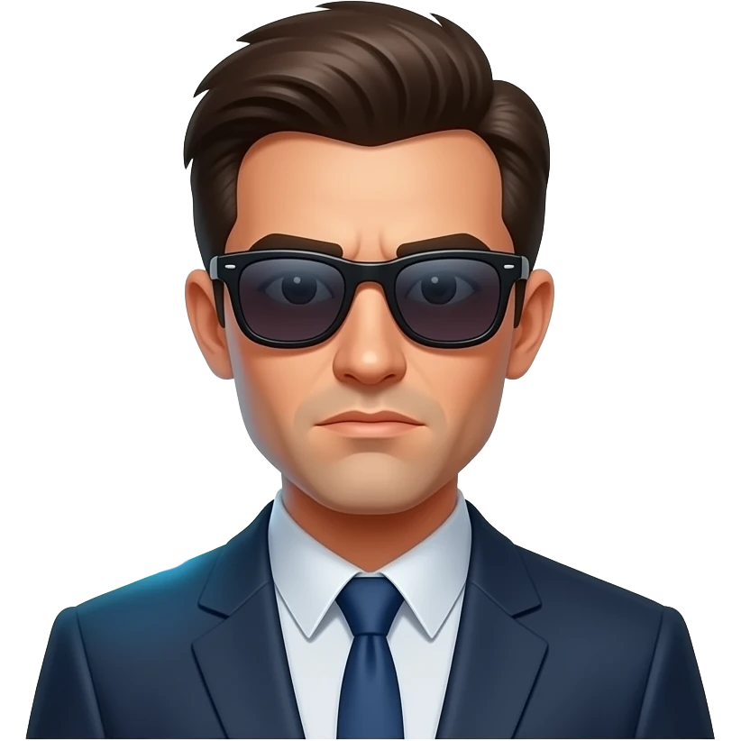 A wide shot, informal man with sunglasses, glowing digital, symbols on the around, a floating glow Facebook logo on the left shoulder, looking at viewer with serious. Text on below: 'What's your topic, lady?' shimmering a red x and a green check icons emoji