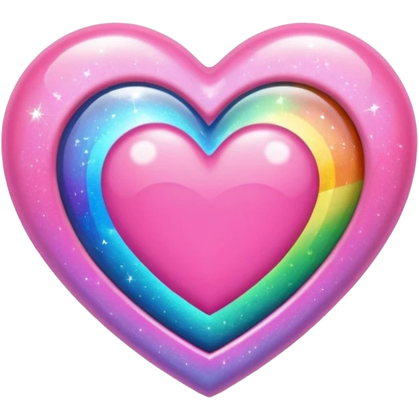 heart with a rainbow sparkle center emoji