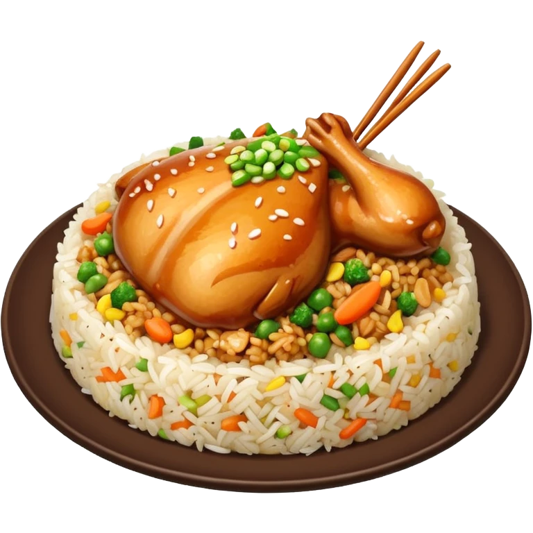 Teriyaki chicken and fried rice emoji