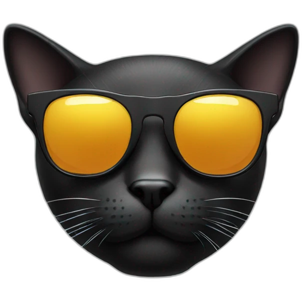 black cat with sun glasses emoji