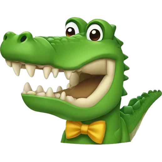 a crocodile with a bow emoji
