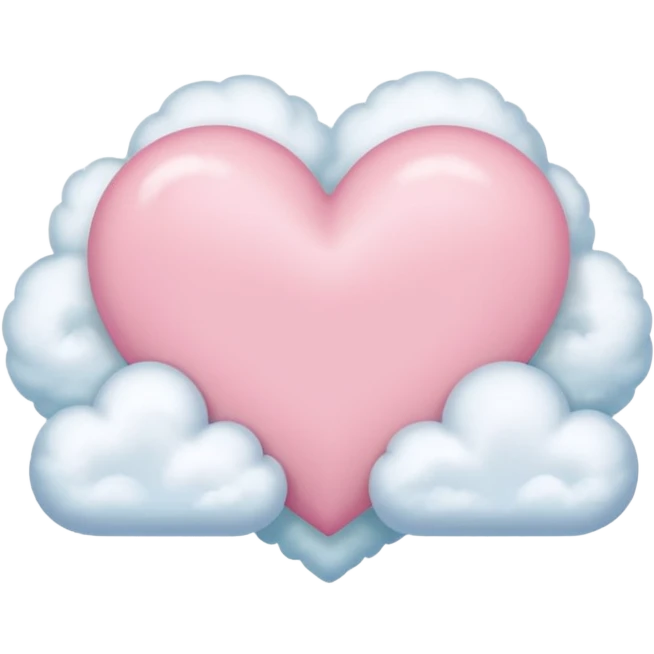 pastel heart with a soft pastel cloud emoji