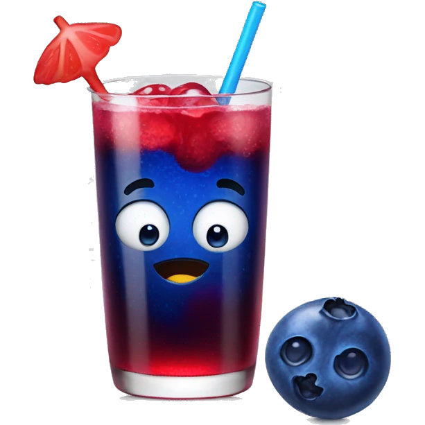 Blueberry with a red drink emoji