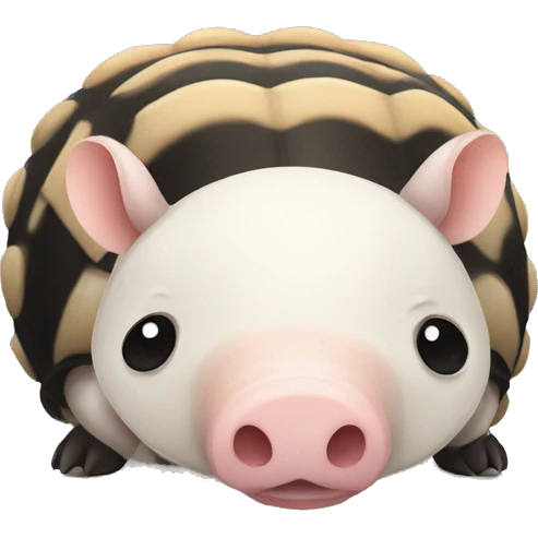 Black and white chubby armadillo pig panda centipede armadillo  emoji