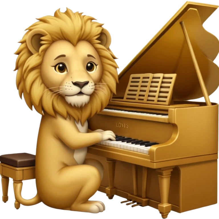 lion playing piano emoji