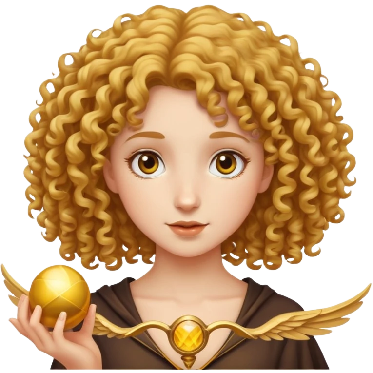 Curly girl with snitch emoji
