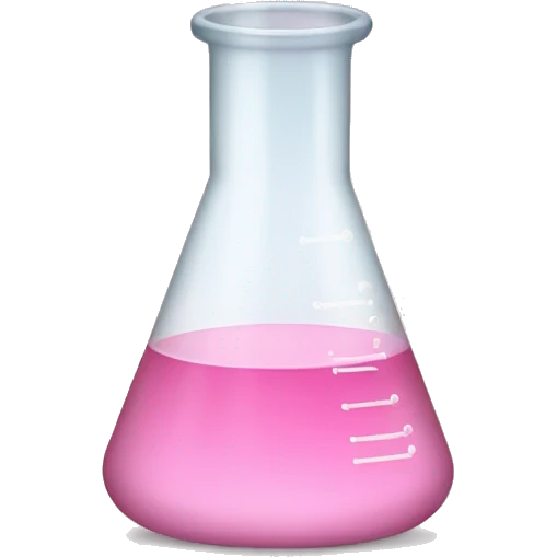 Erlenmeyer filled by light pink liquid emoji