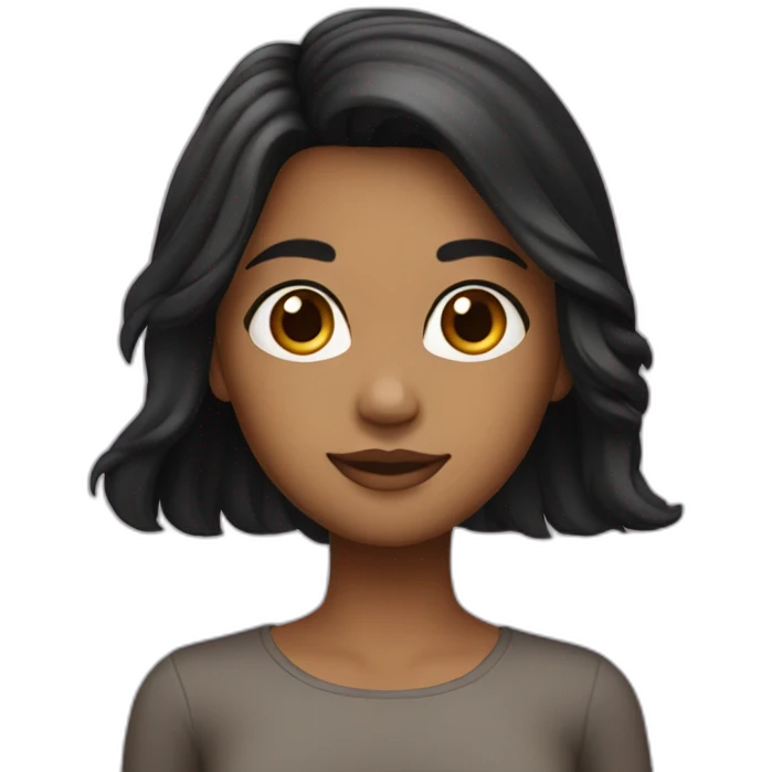 Birthday girl with black long hair and wheatish skin tone emoji