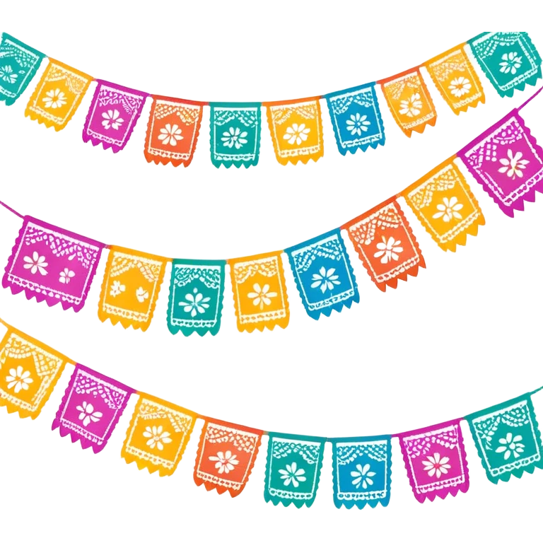 festive garland of colorful mexican papel picado emoji
