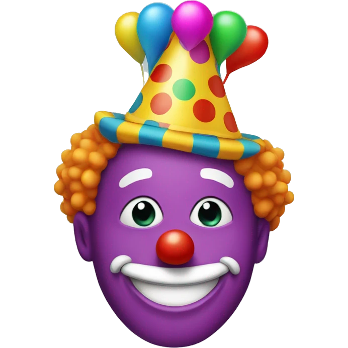 Clown with party hat emoji