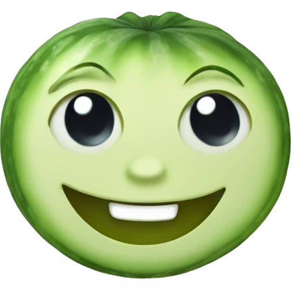smile with cucumber on its eyes emoji